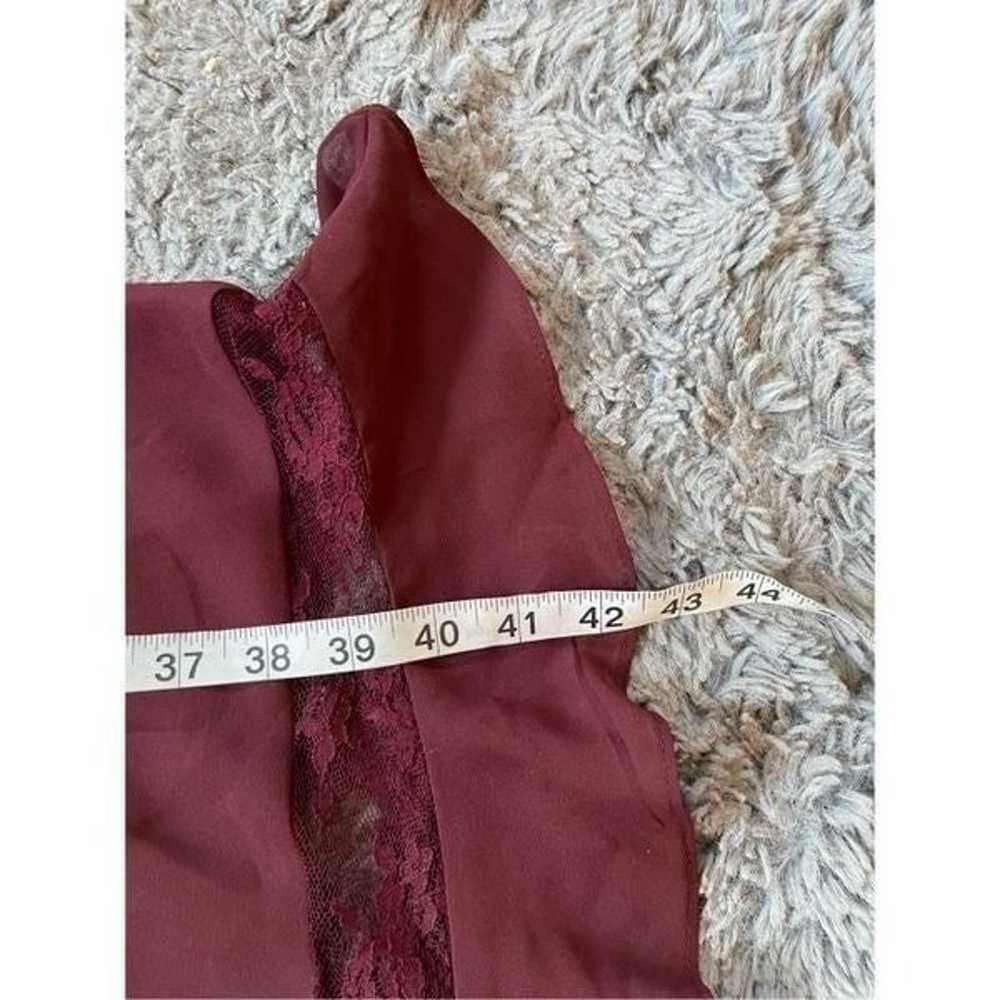 Vintage 90s burgundy lace and ruffle midi dress - image 9