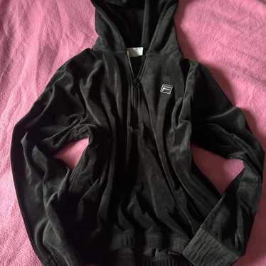Fila black velour velvet black sweater pullover a… - image 1