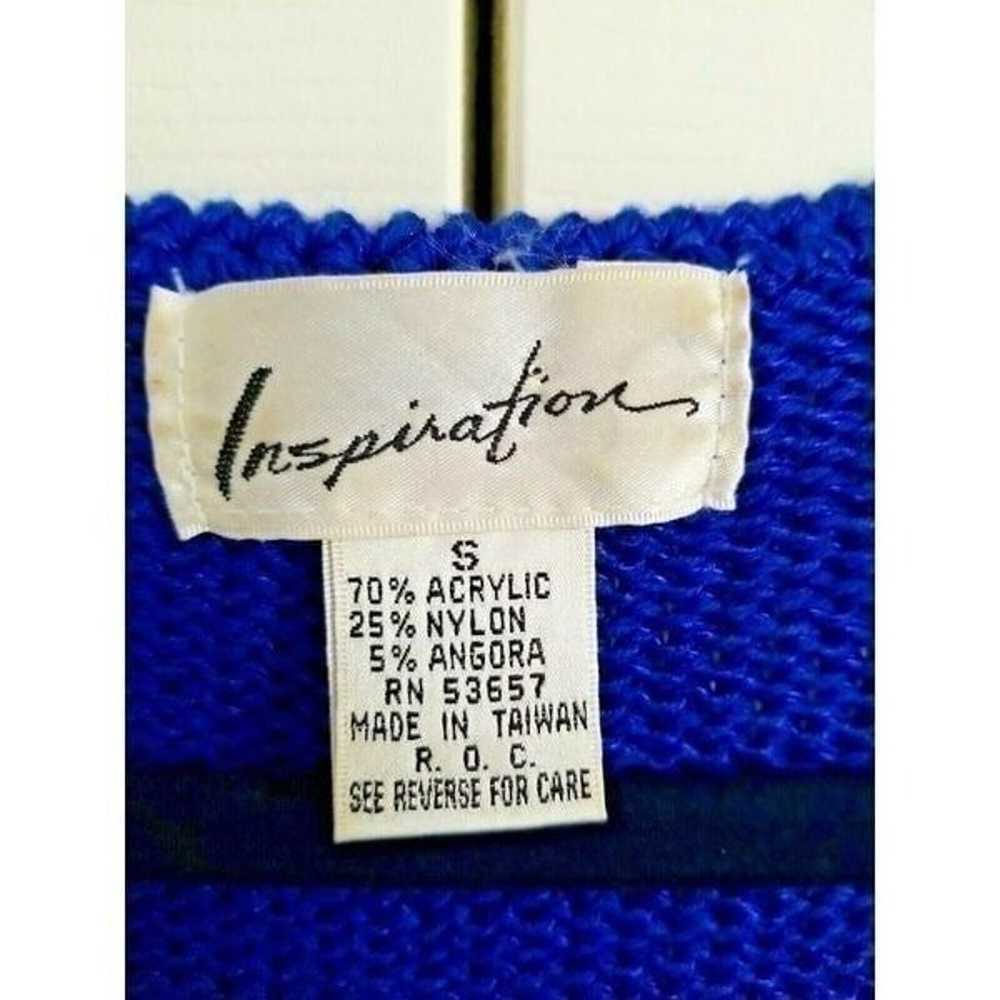 Vintage Inspiration Small Blue Angora Accented Sw… - image 3