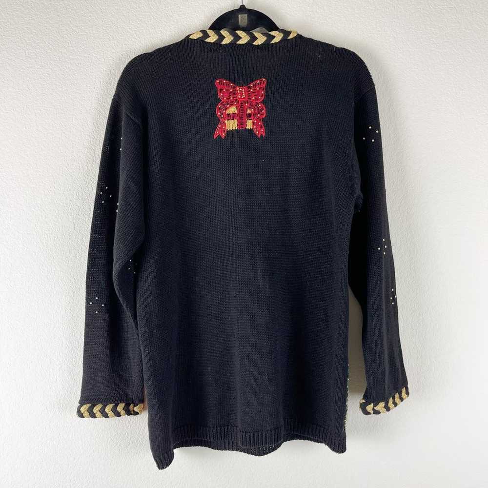 Vintage Eagle's Eye Sweater Womens Medium Black E… - image 9