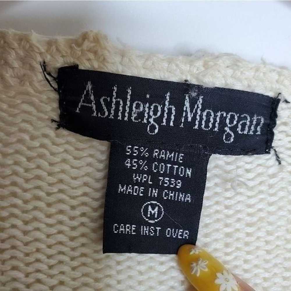 Vintage 90s Ashleigh Morgan Off White Crochet Lac… - image 4