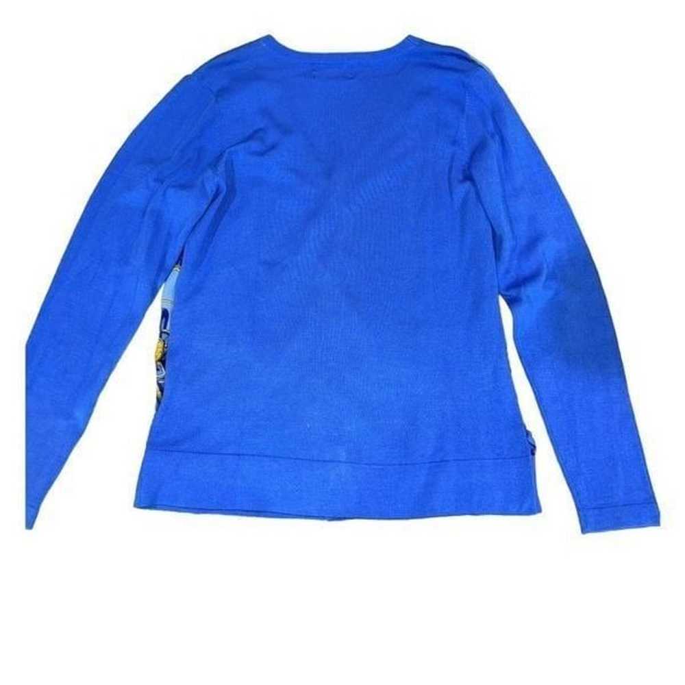 Vintage Debbie Morgan Blue Knit Cardigan Sweater … - image 5