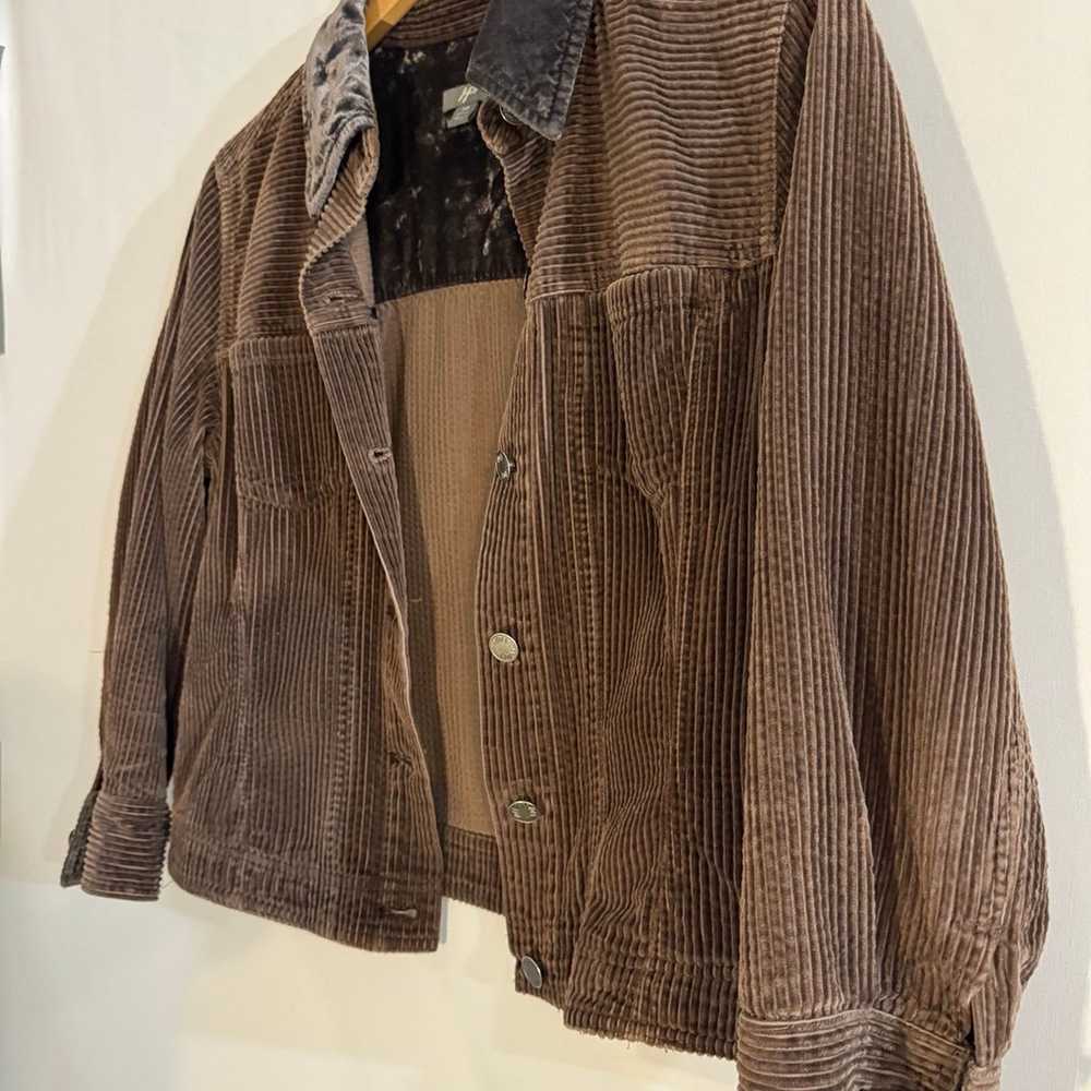 Vintage Y2K Brown J Jill Corduroy ribbed jacket w… - image 3