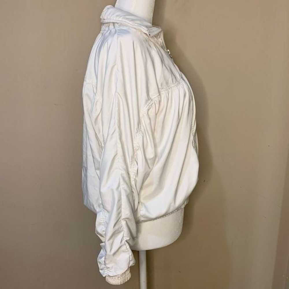 Adidas Bomber Jacket White Vintage Zip Up Ruched … - image 10