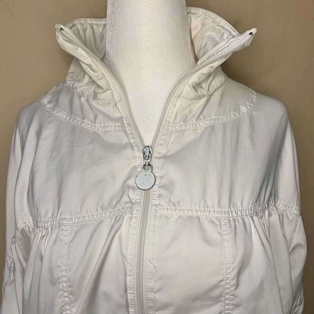 Adidas Bomber Jacket White Vintage Zip Up Ruched … - image 2