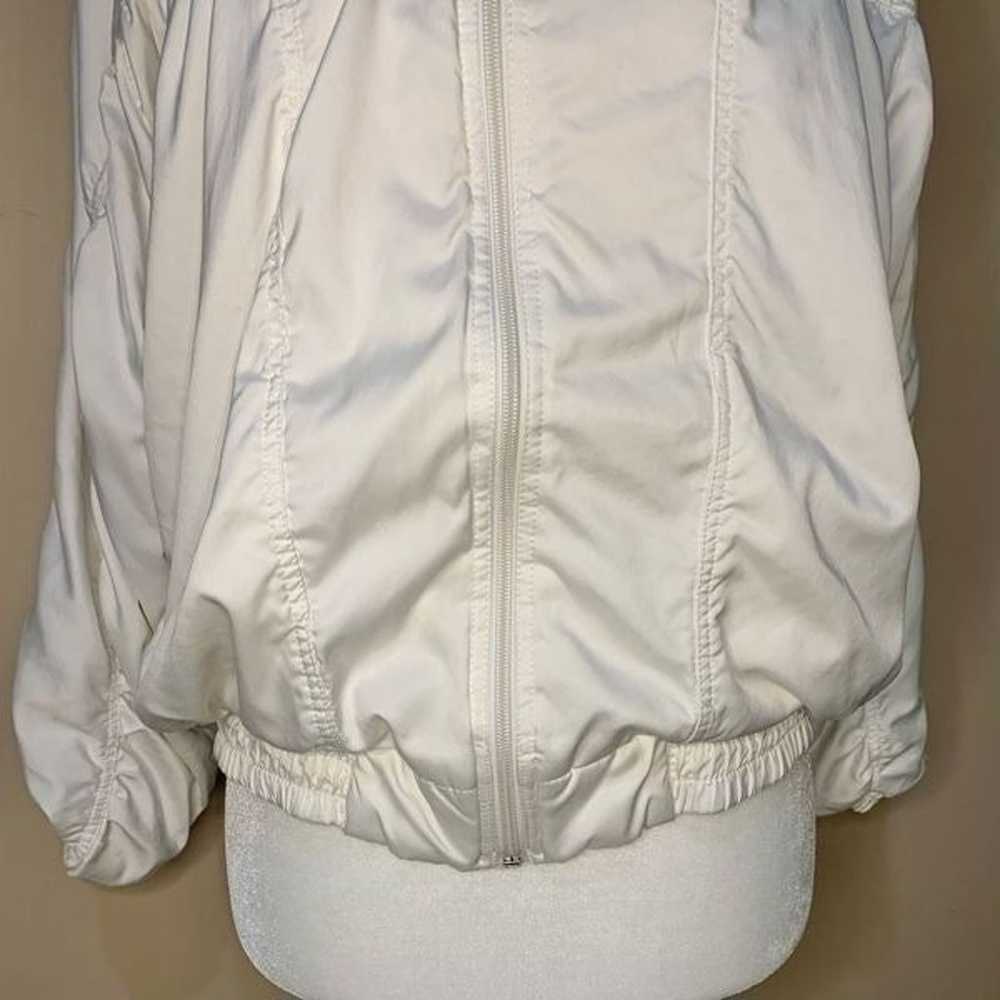 Adidas Bomber Jacket White Vintage Zip Up Ruched … - image 3