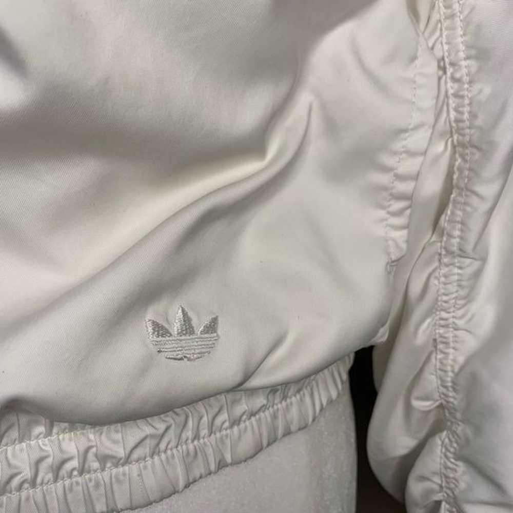 Adidas Bomber Jacket White Vintage Zip Up Ruched … - image 5