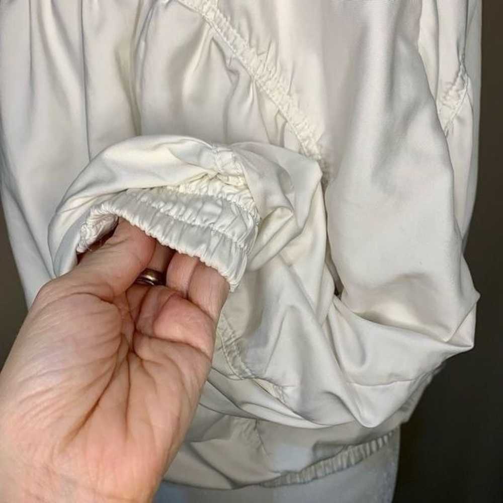 Adidas Bomber Jacket White Vintage Zip Up Ruched … - image 7