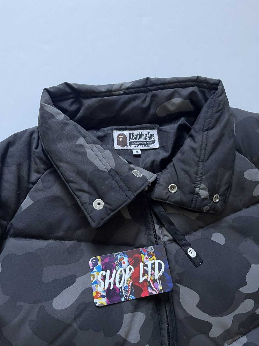 Bape A Bathing Ape Black Camo Puffer Jacket - image 3