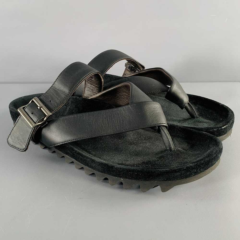 Lanvin Black Leather Thong Sandals - image 1