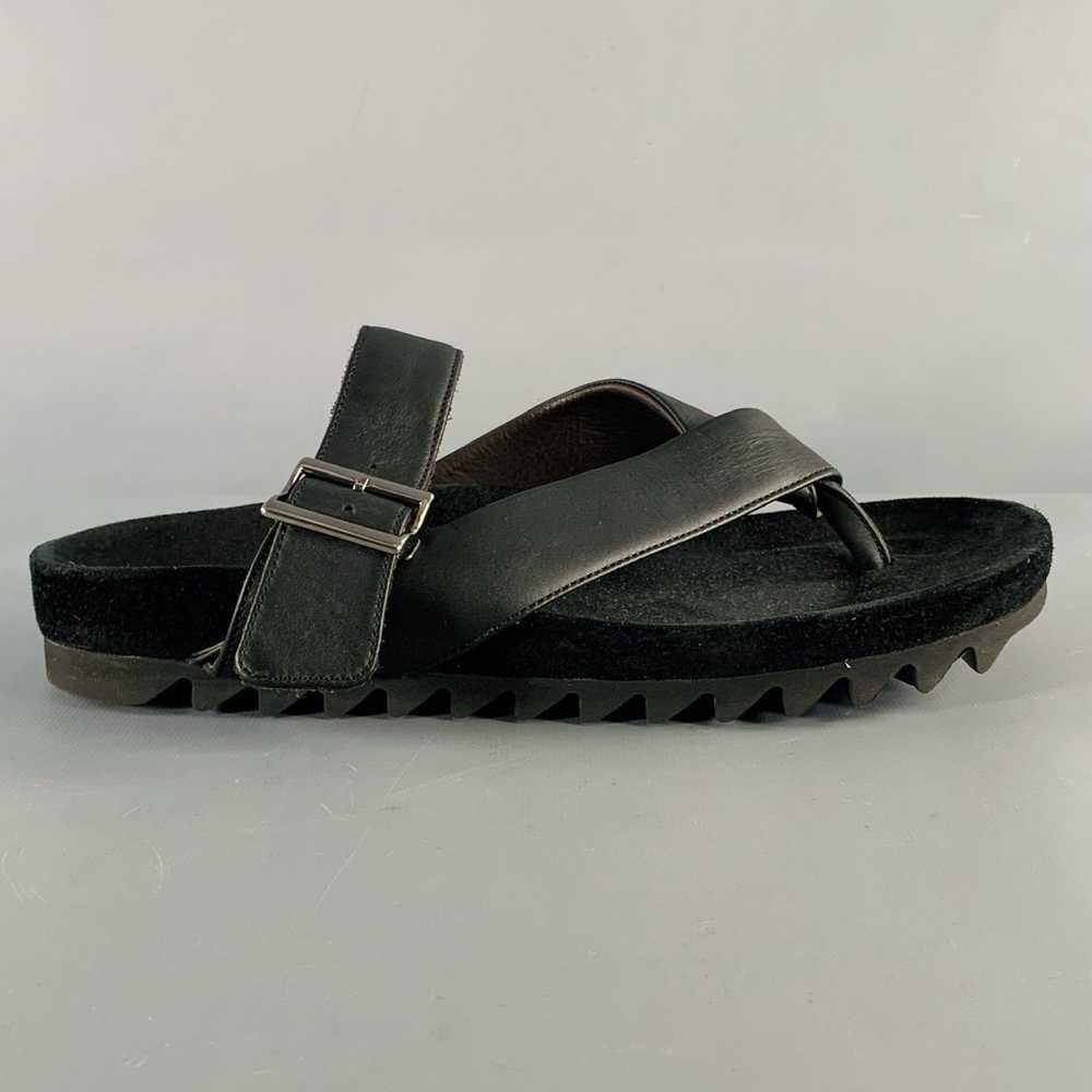 Lanvin Black Leather Thong Sandals - image 2