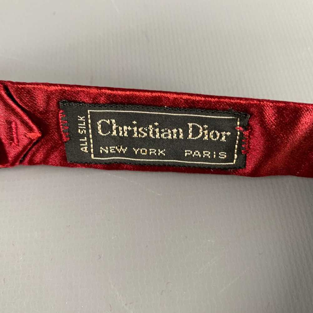 Dior Burgundy Silk Bow Tie - image 2