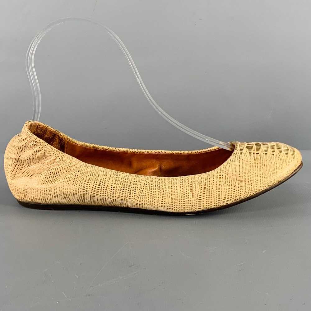 Lanvin Gold Beige Embossed Ballet Flats - image 2