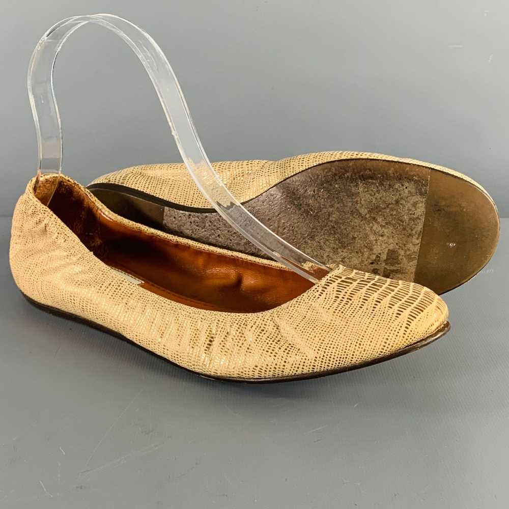 Lanvin Gold Beige Embossed Ballet Flats - image 5