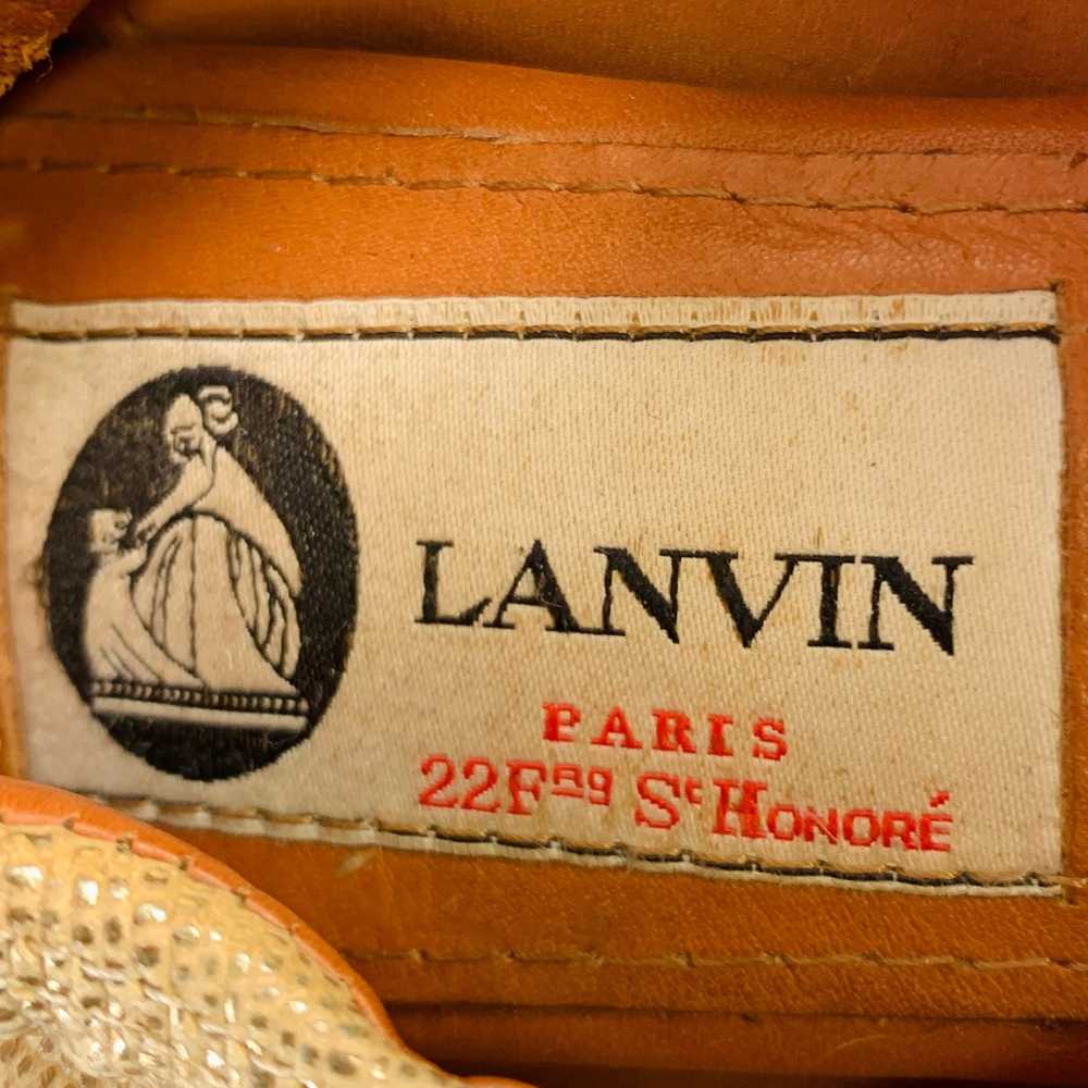 Lanvin Gold Beige Embossed Ballet Flats - image 7