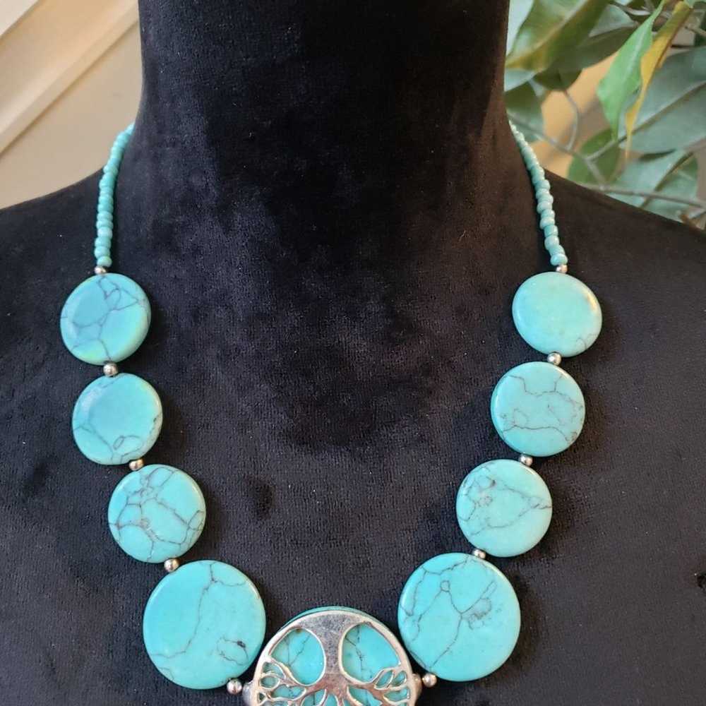 Other Women Fashion Turquoise Magnesite Puff Coin… - image 2