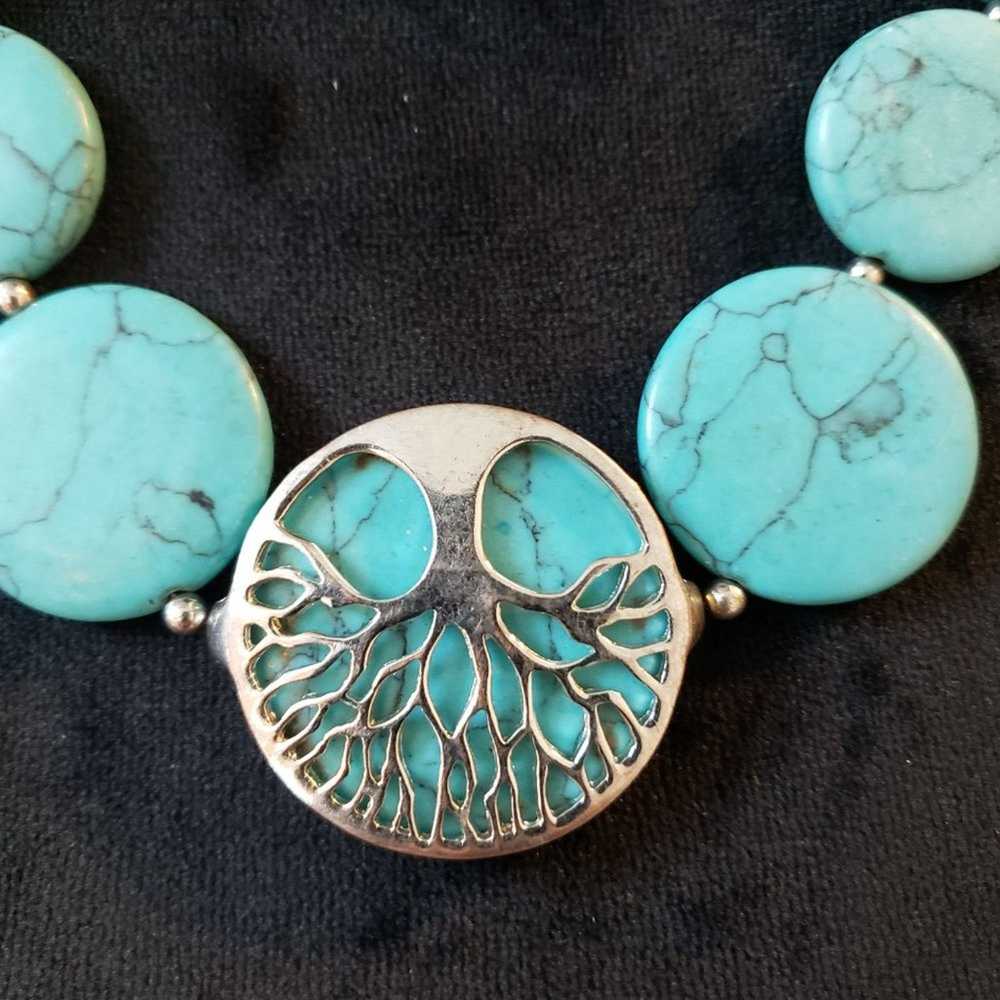Other Women Fashion Turquoise Magnesite Puff Coin… - image 3