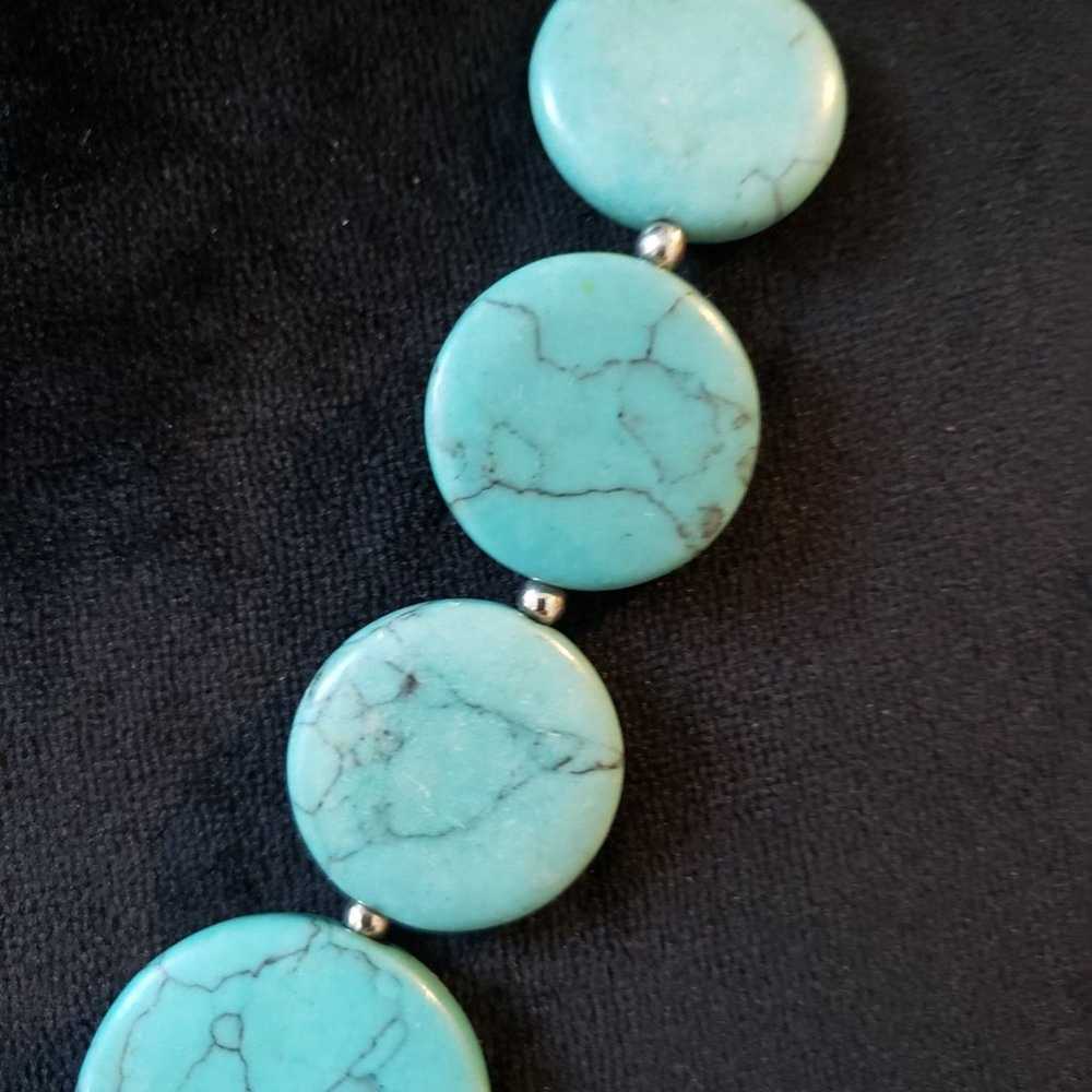 Other Women Fashion Turquoise Magnesite Puff Coin… - image 4