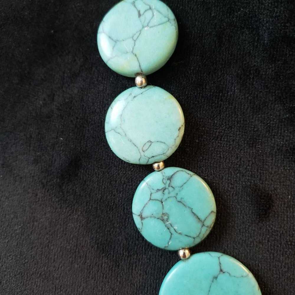 Other Women Fashion Turquoise Magnesite Puff Coin… - image 5