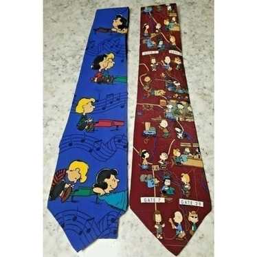 Peanuts Men's Silk Lucy & Linus Neckties 57" x 4"… - image 1