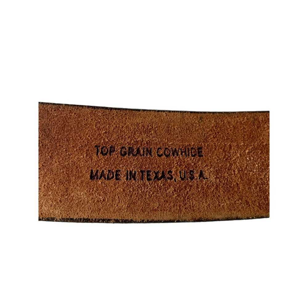 Vintage Tooled Animal Print Belt Top Grain Cowhid… - image 4
