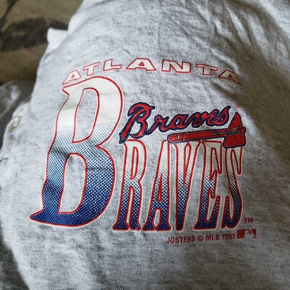 90s Atlanta Braves Baseball Tee - image 4