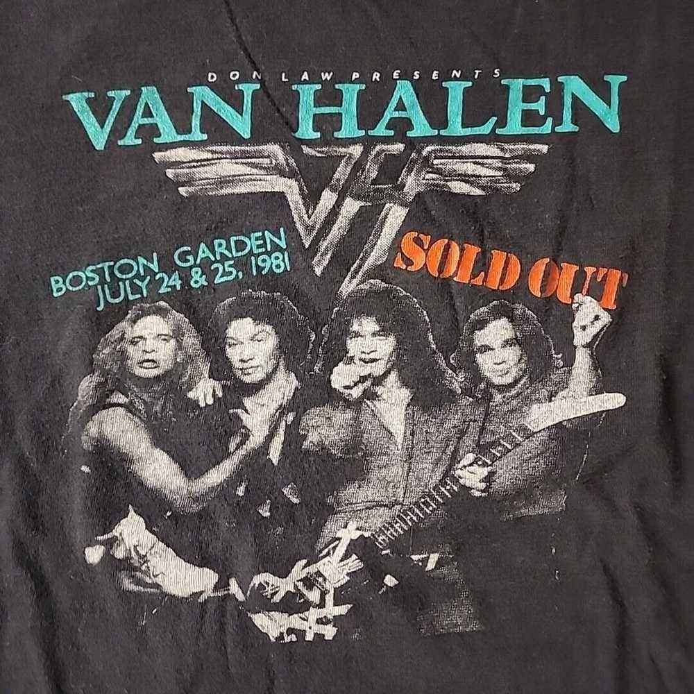 Vintage Van Halen Tshirt 80s Rock Band Boston Con… - image 2