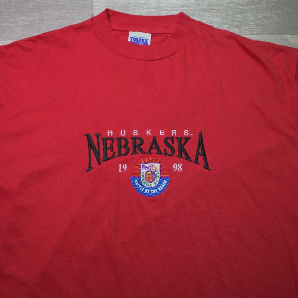 Vintage Tultex Nebraska Huskers T-Shirt 98 Fed Ex… - image 1