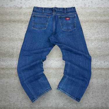 Dickies Jeans Medium Wash Work Wear Denim Red Lab… - image 1