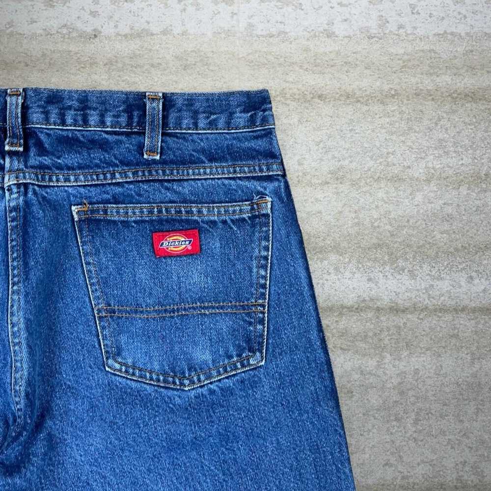 Dickies Jeans Medium Wash Work Wear Denim Red Lab… - image 3