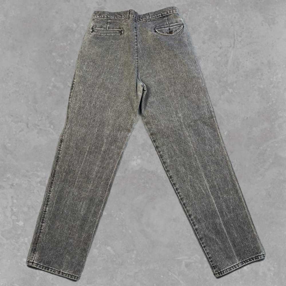 Black Stone Wash Vintage Dockers Pleated Jeans Si… - image 4