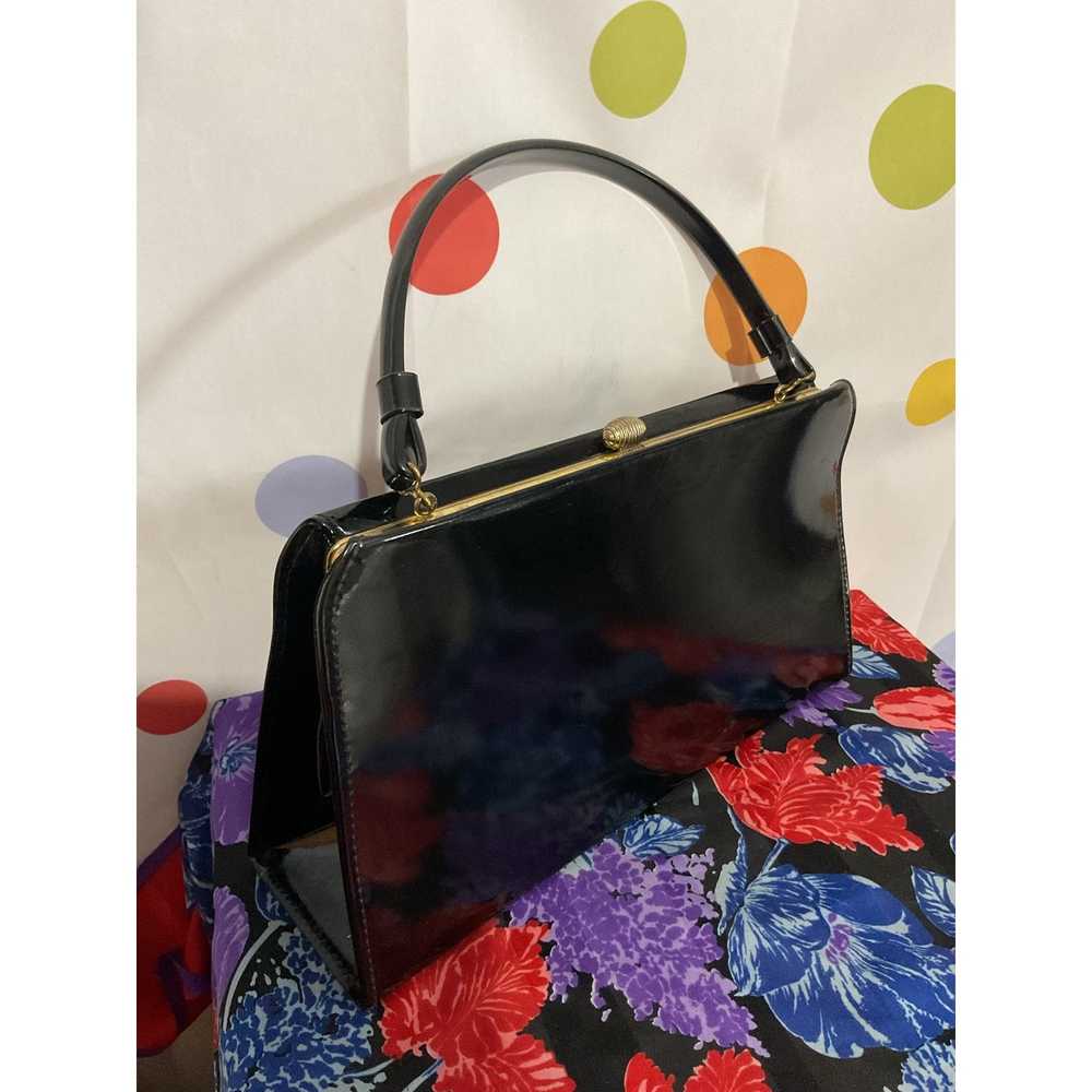 Vintage Mid Century Contessa Handbag Retro Black … - image 10