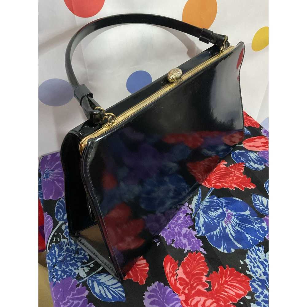 Vintage Mid Century Contessa Handbag Retro Black … - image 12