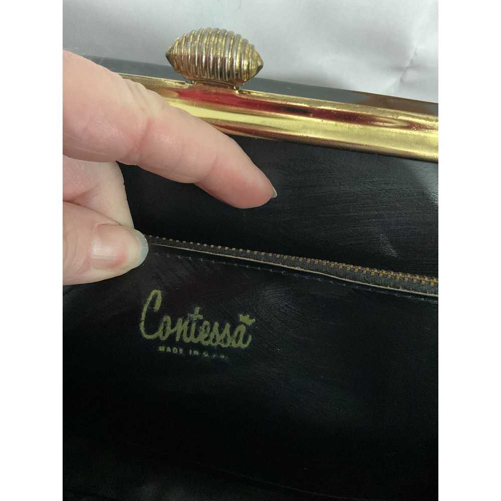 Vintage Mid Century Contessa Handbag Retro Black … - image 6