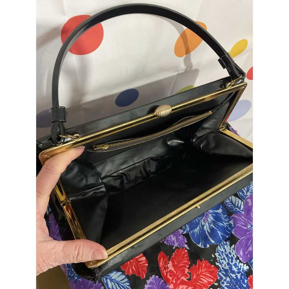 Vintage Mid Century Contessa Handbag Retro Black … - image 7