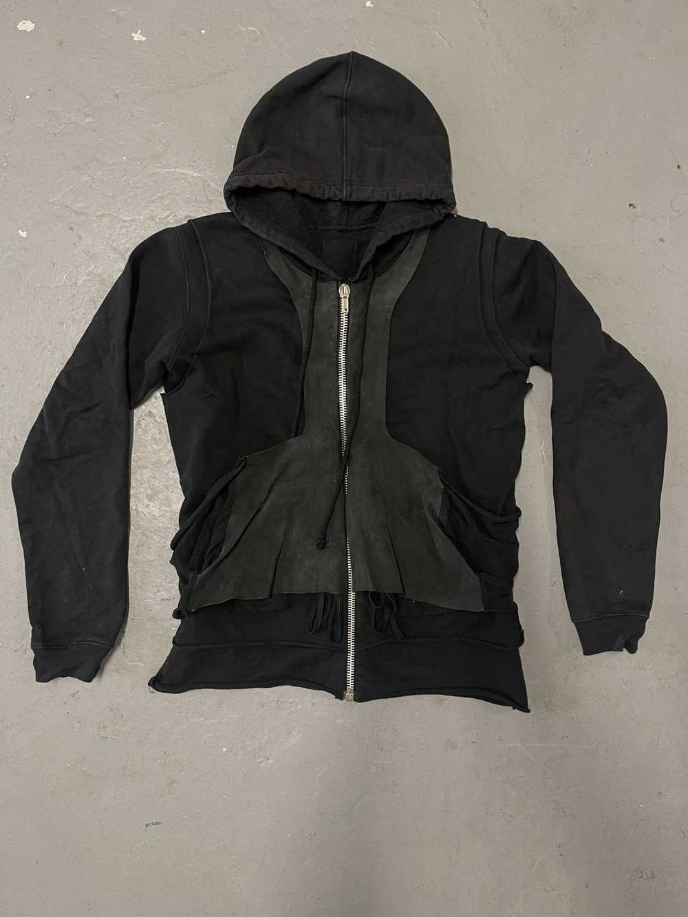Rick Owens Slab black layered hoodie - image 1