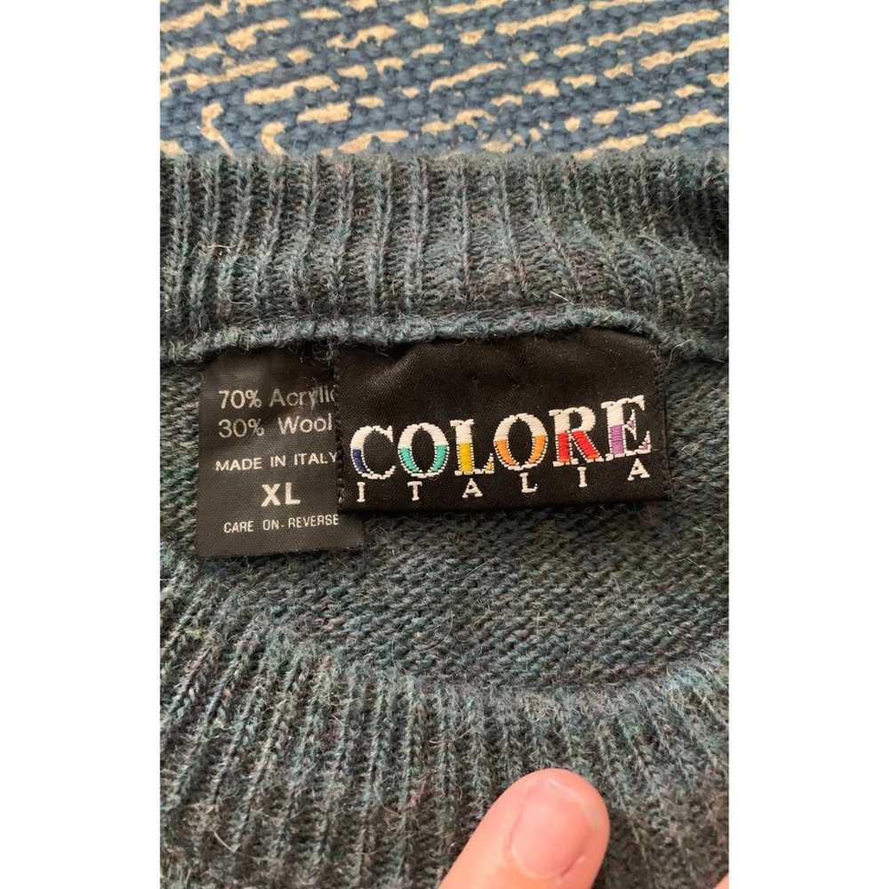 Colore italia argyle wool sweater size xl vintage - image 3