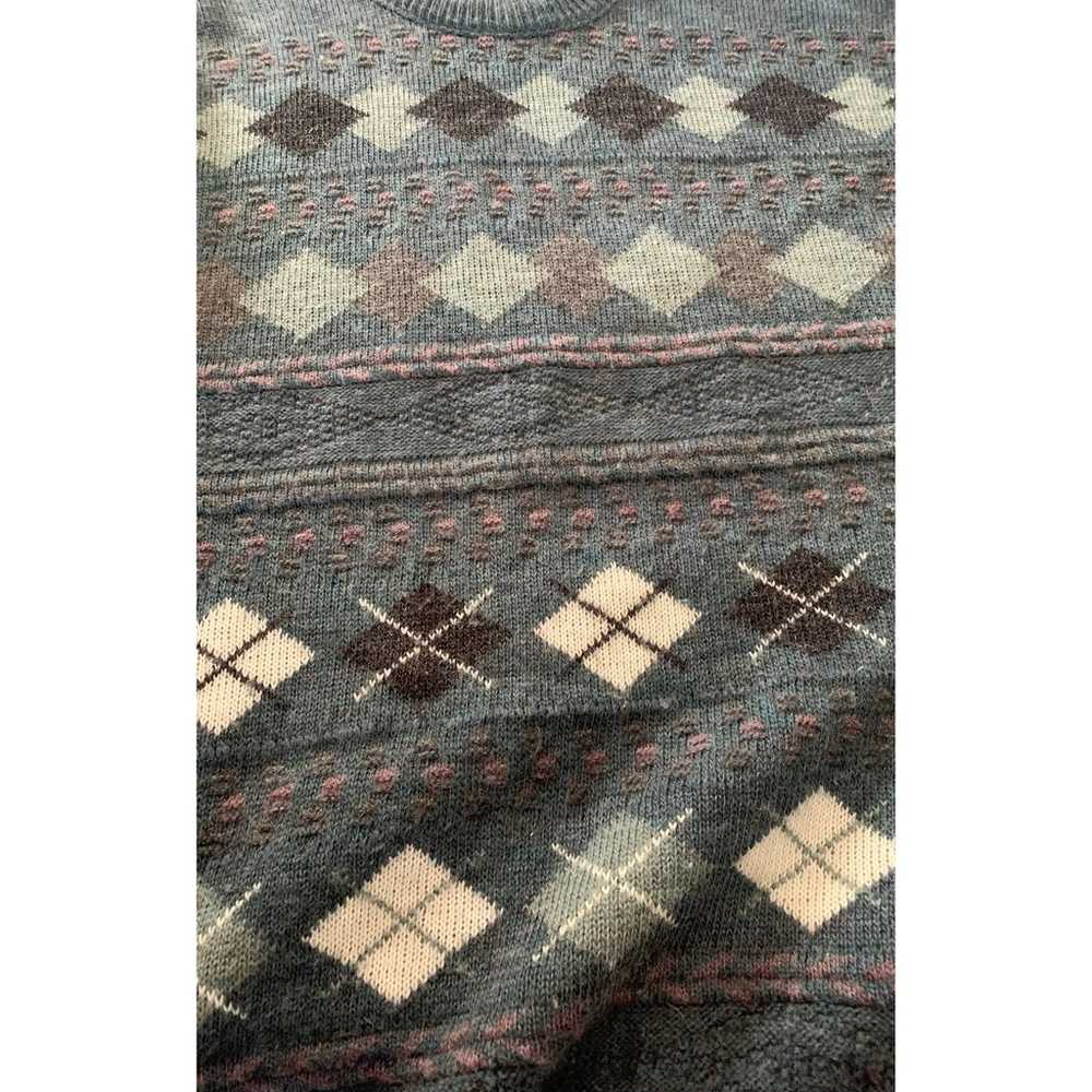 Colore italia argyle wool sweater size xl vintage - image 5