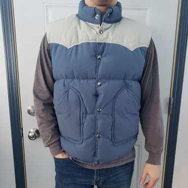 80s Blue and Gray Down Filled Vest