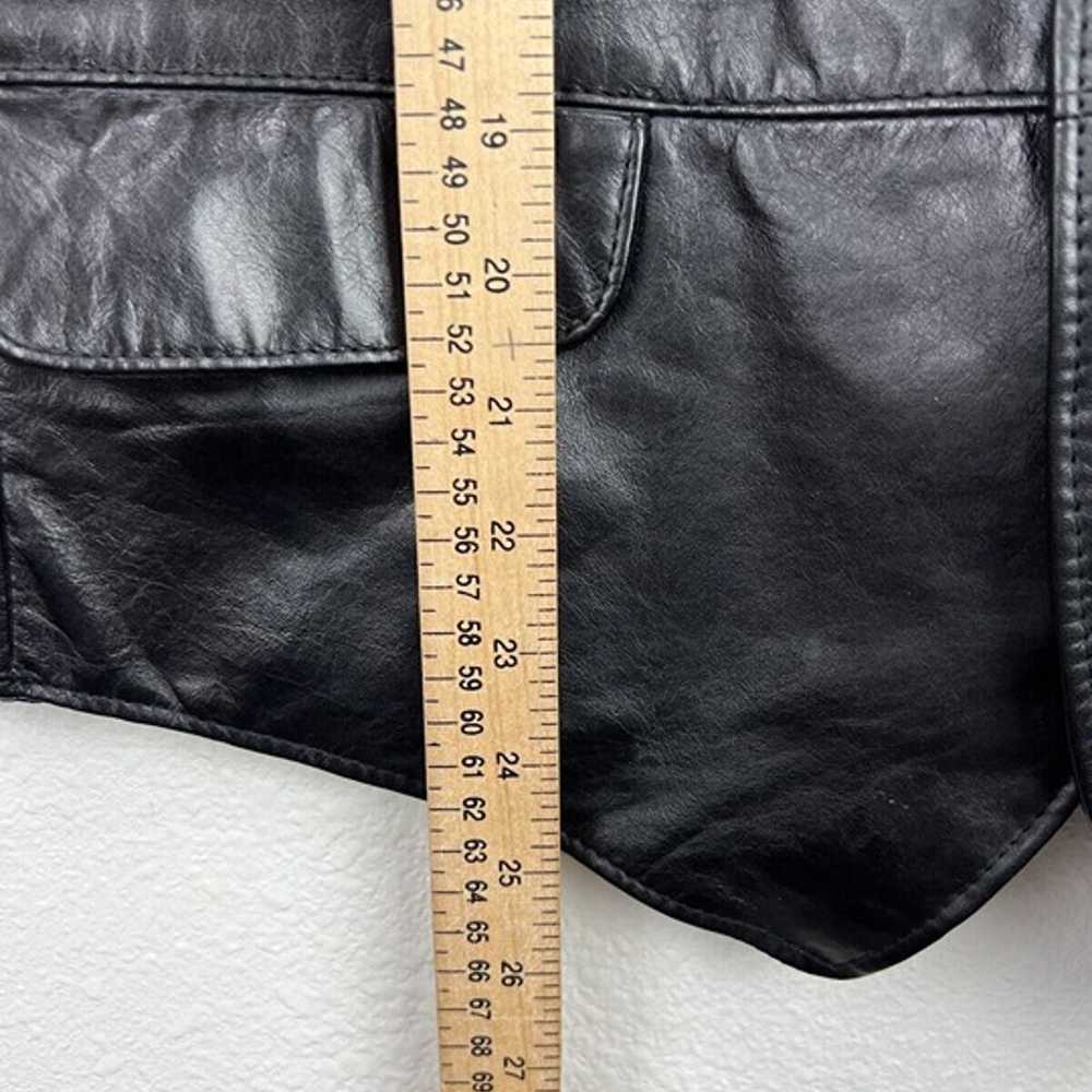 Vintage JC Penney Black Leather Vest Size 44 Reg … - image 7