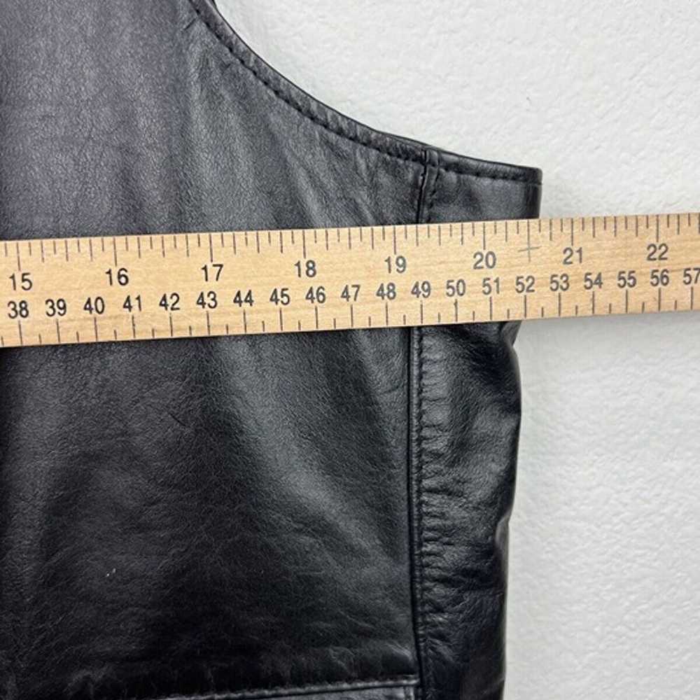 Vintage JC Penney Black Leather Vest Size 44 Reg … - image 8