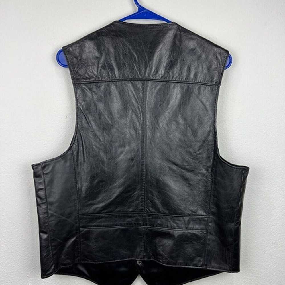Vintage JC Penney Black Leather Vest Size 44 Reg … - image 9