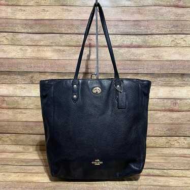 Coach Black Pebbled Leather Town Tote - image 1