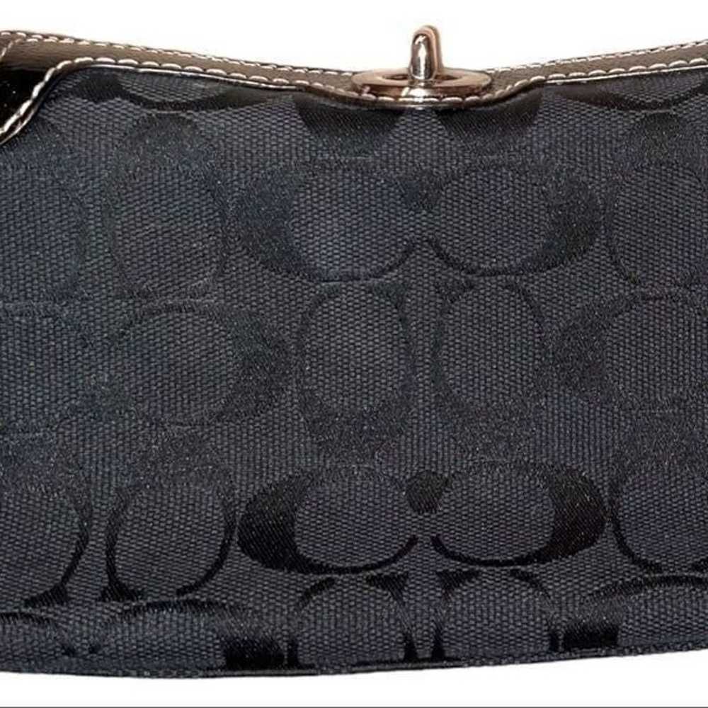 Coach wristlet black with silver hardware - image 2