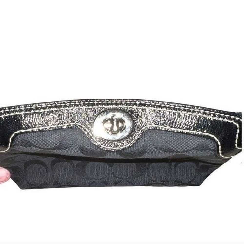 Coach wristlet black with silver hardware - image 6