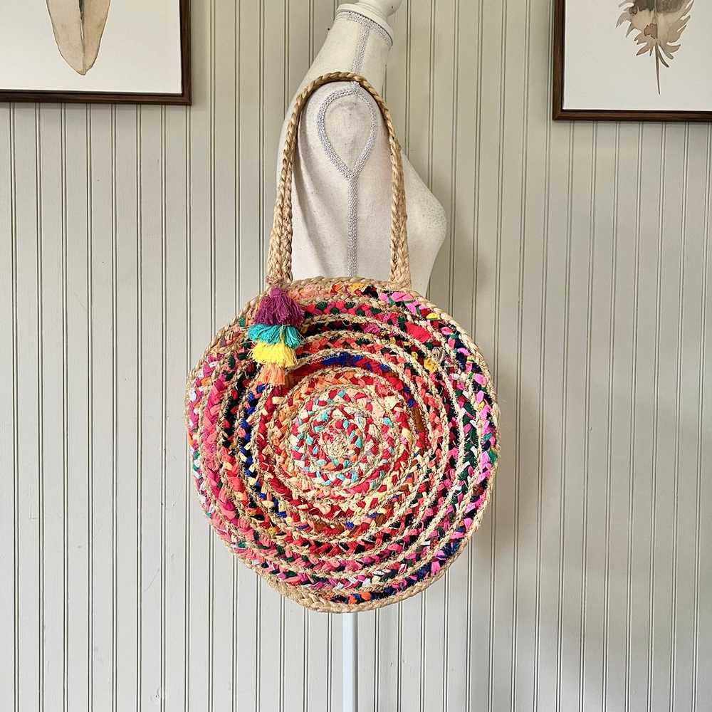 Nordstrom Shiraleah Jute Circular Colorful Croche… - image 1