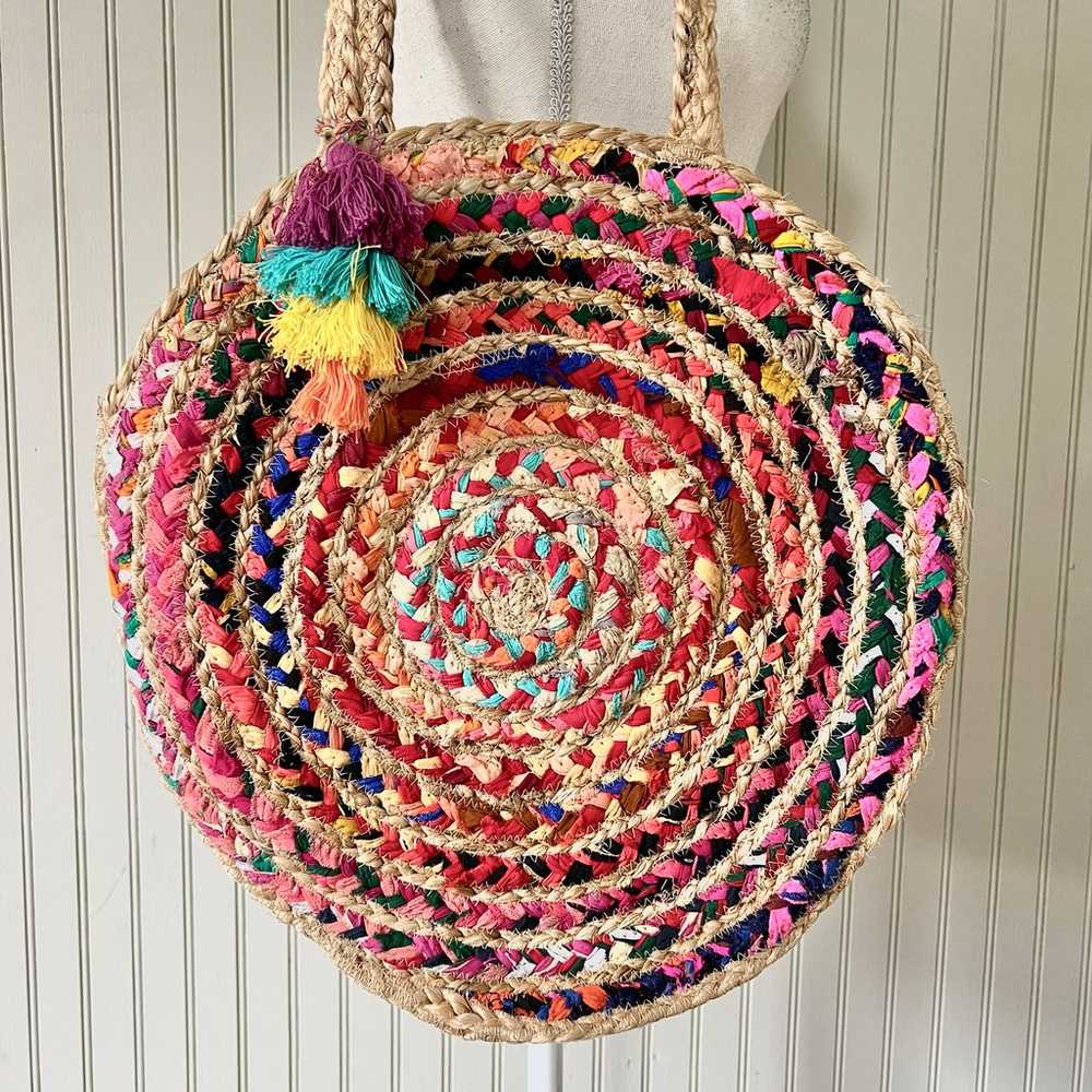Nordstrom Shiraleah Jute Circular Colorful Croche… - image 4