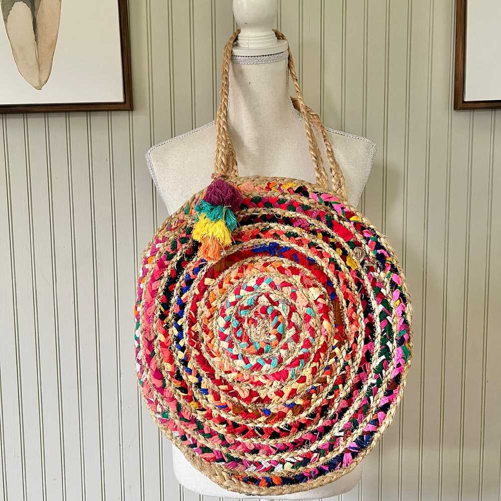 Nordstrom Shiraleah Jute Circular Colorful Croche… - image 9
