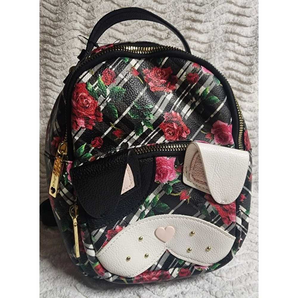 Rare BETSEY JOHNSON Mini Floral Plaid Backpack KI… - image 2