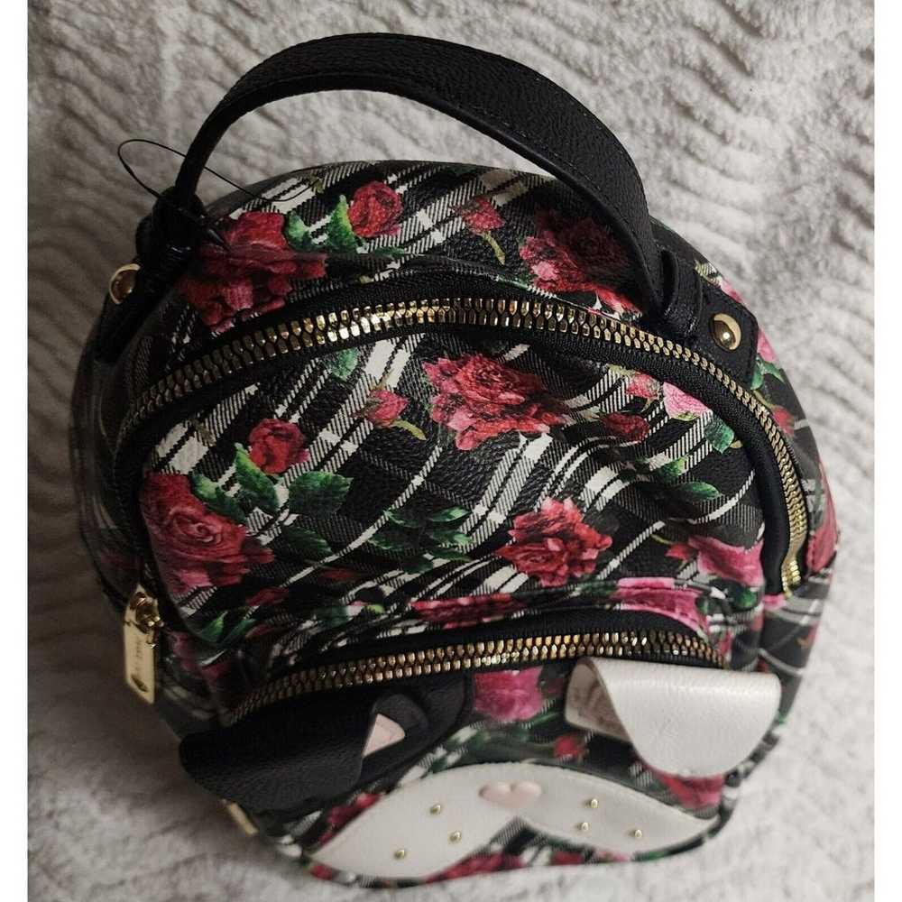 Rare BETSEY JOHNSON Mini Floral Plaid Backpack KI… - image 4